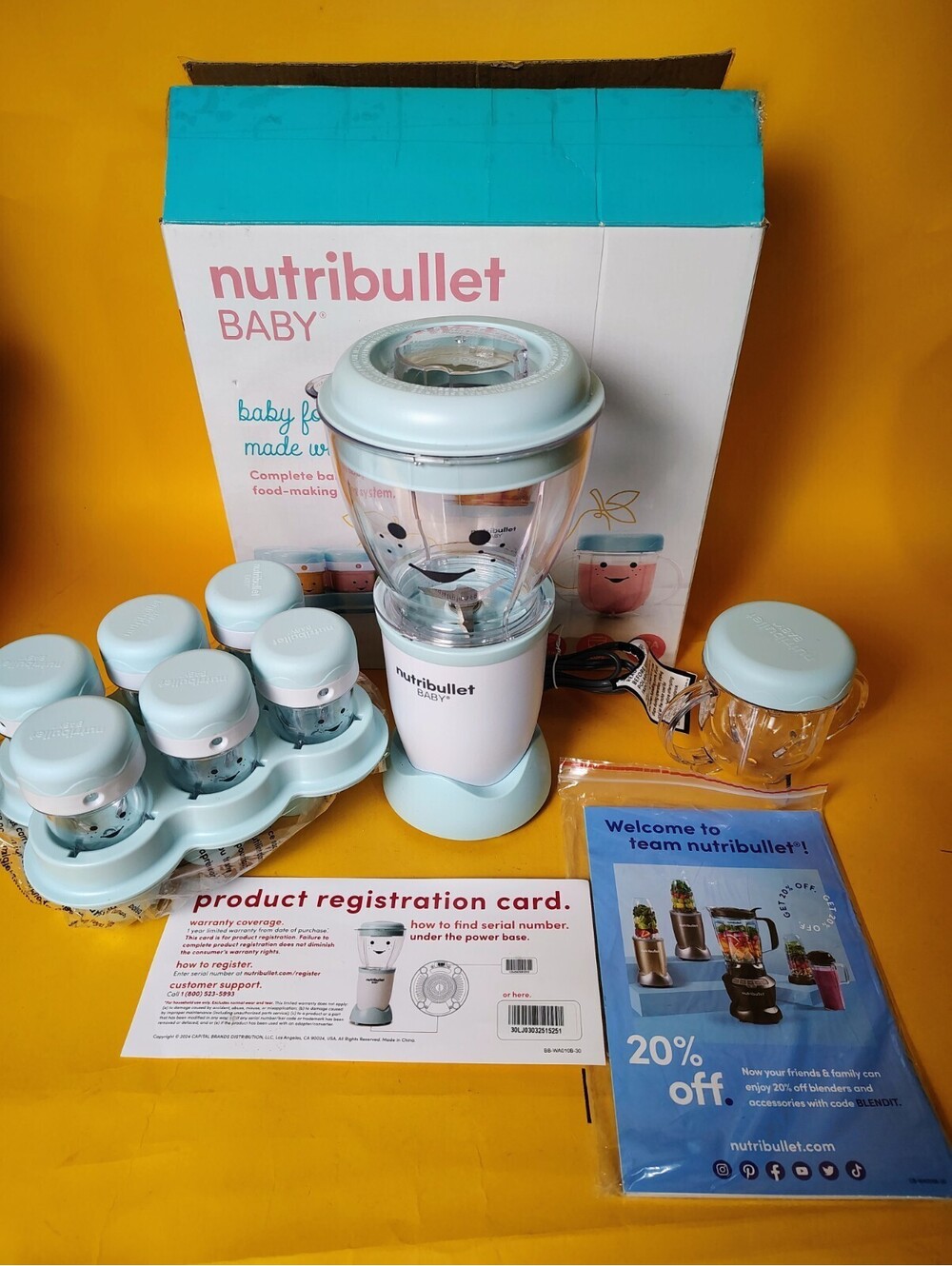 NutriBullet Baby Blender Complete Food Making Prep System Blender Storage Boxed
